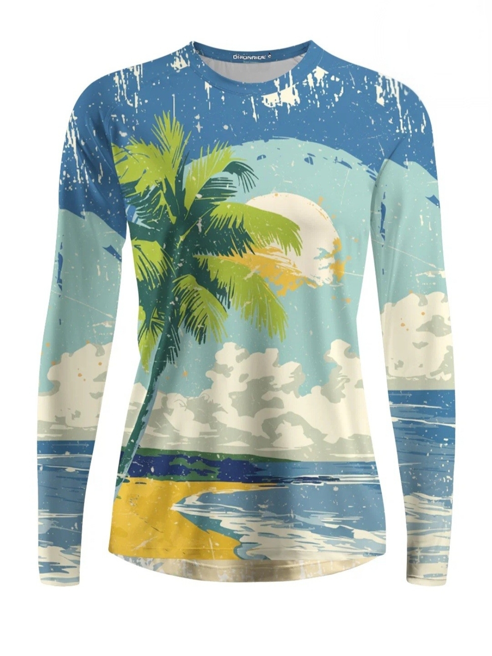 Tropical Beach Women's Quick Dry Downhill Longsleeve Cycling Tee